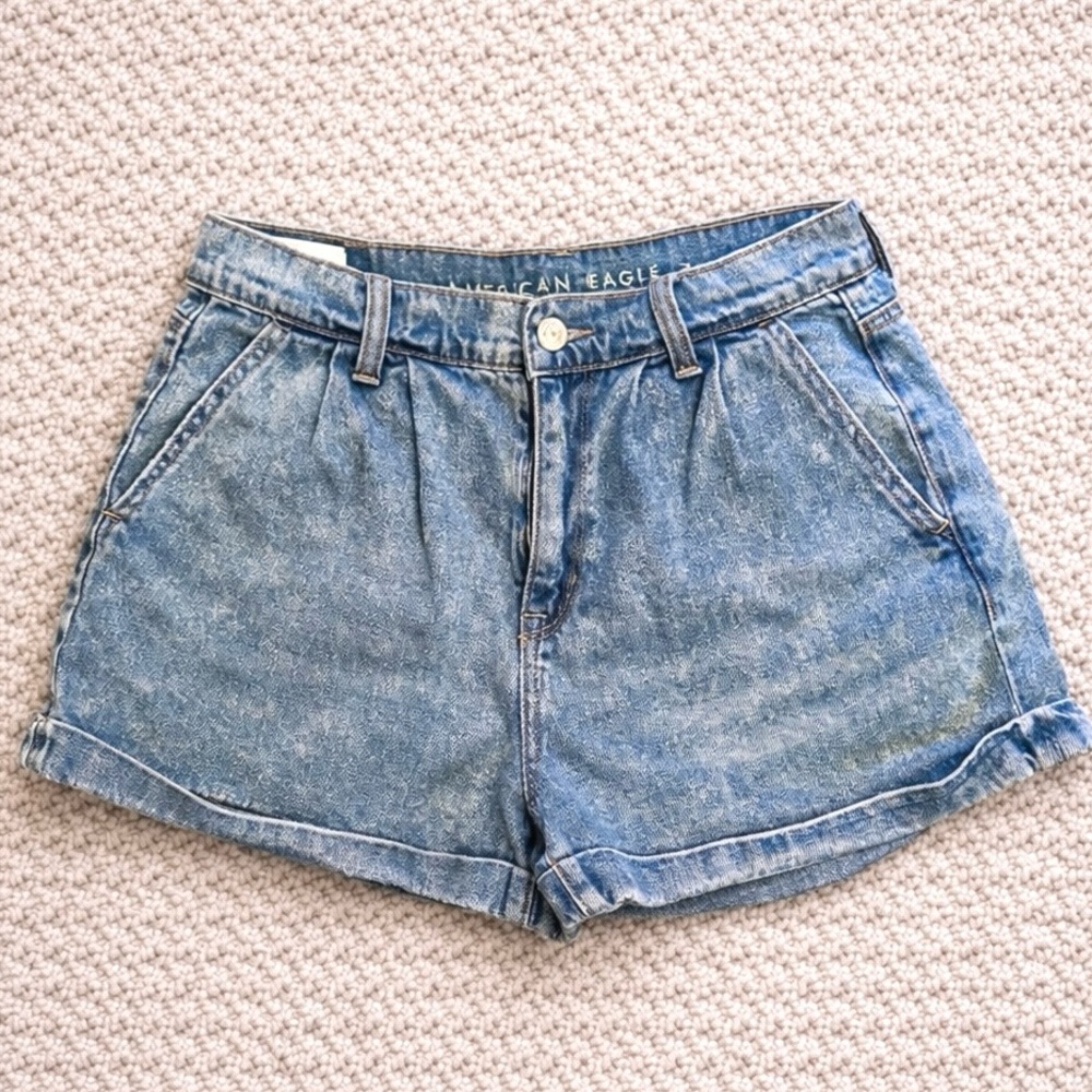 American Eagle Outfitters High Waisted Medium Wash Jean Shorts